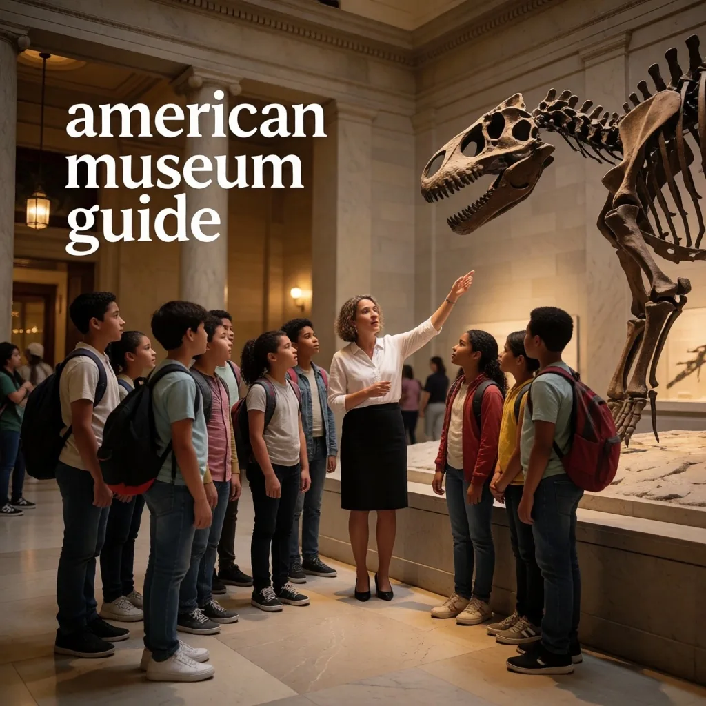 Student group with a guide in a museum gallery